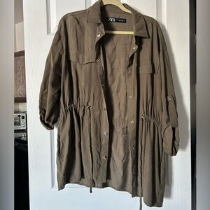 Zara olive green trench like cover